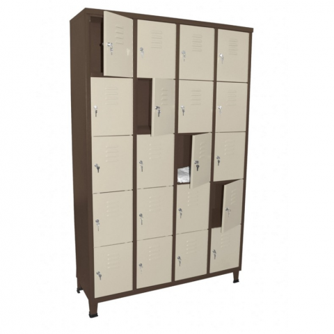 ארון מתכת 20 תאים גובה – 193 ס”מ רוחב – 120 ס”מ עומק – 43 ס”מ