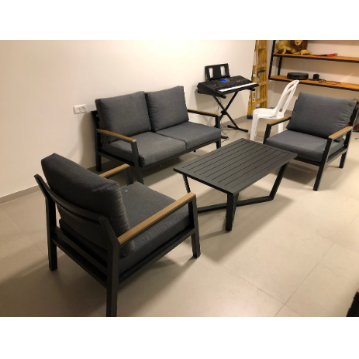 מערכת ישיבה מאלומיניום דגם NICEX צבע אפור כהה