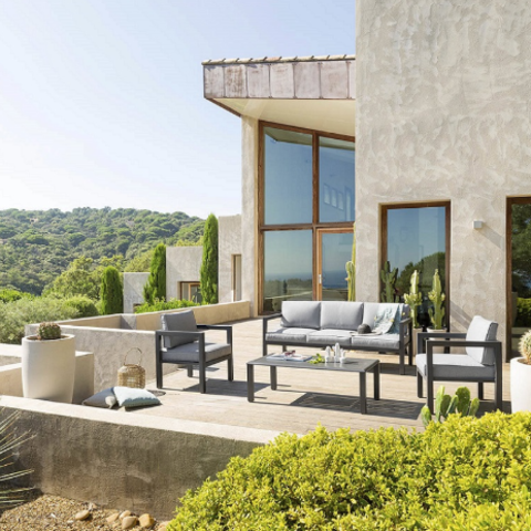 מערכת ישיבה מאלומיניום 4 חלקים דגם TEA מבית H.KLEIN‏