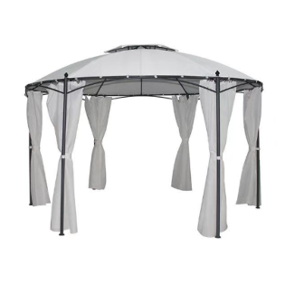 גזיבו עגול לגינה 3.5 מטר כולל וילונות דגם בטיבן מבית H.KLEIN‏