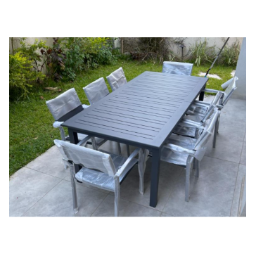 שולחן נפתח 216/297  100% אלומיניום רוחב 100 כולל 6 כסאות 