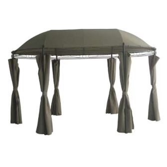 גזיבו אובלי לגינה 3X4 מטר כולל וילונות דגם אליזבת מבית H.KLEIN‏