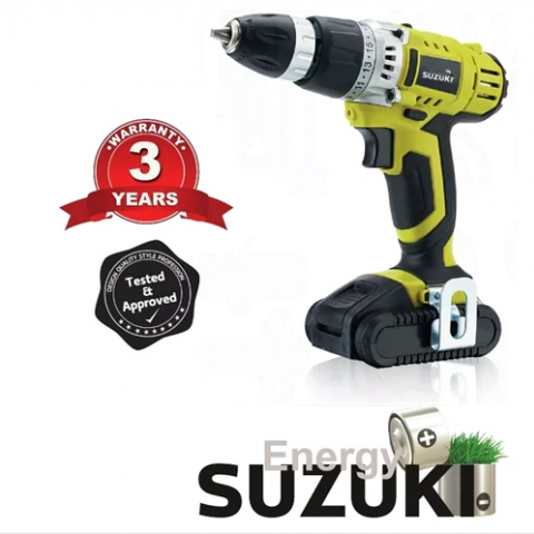 מברגה/ מקדחה 20V מגיע 2 סוללות 1.5Ah LI-ION כולל מזוודה קשיחה ומטען מהיר מבית SUZUKI Energy