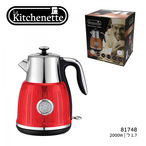 קומקום חשמלי רטרו אדום FD668T