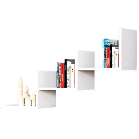 ספריה לספרים ונוי לתליה בצורה מדורגת