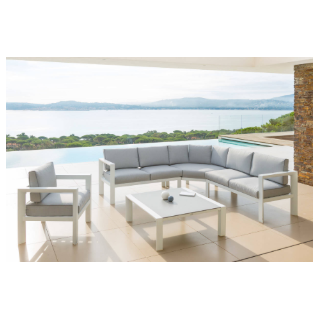 סלון אלומיניום פינתי דגם TITANIUM צבע לבן